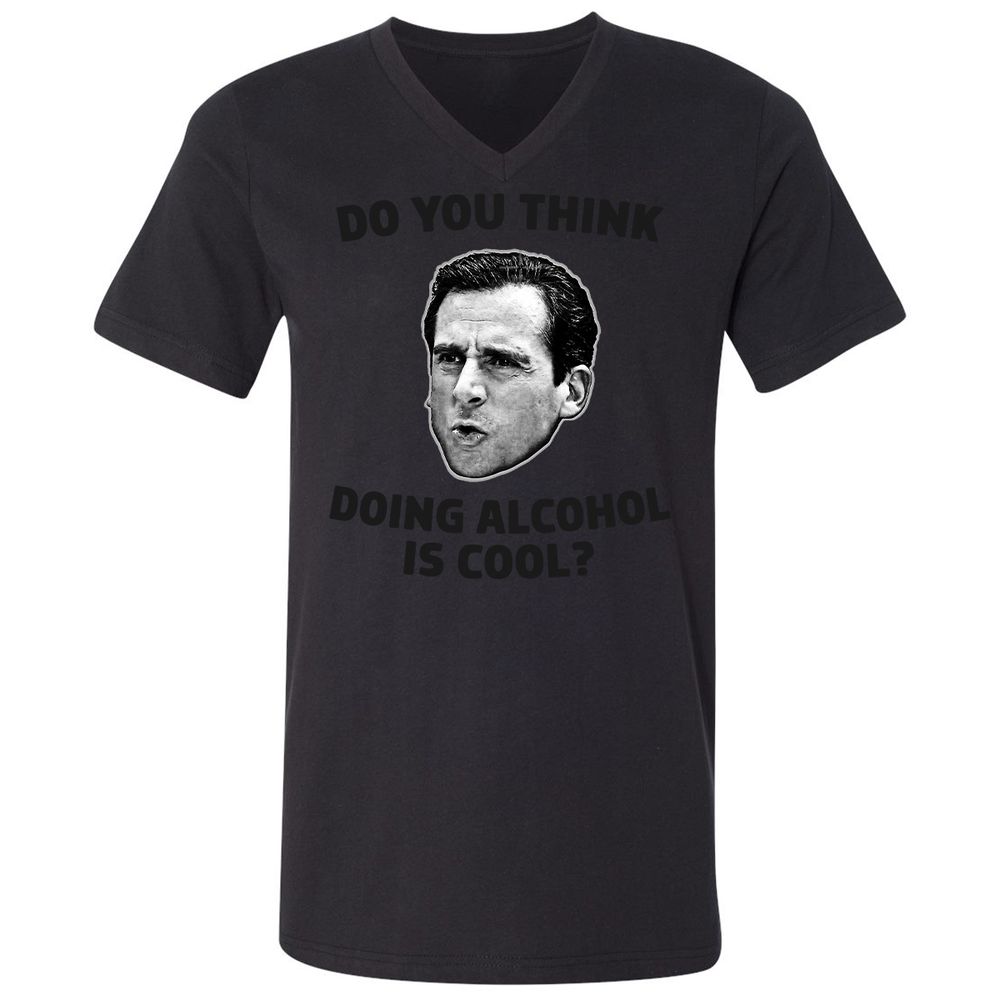 Unisex V-Neck T-Shirt - W64WGUKF - Black - 16