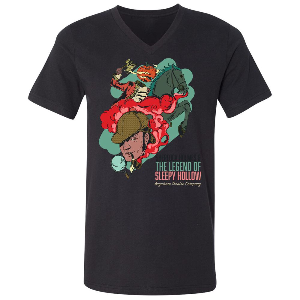 Unisex V-Neck T-Shirt - Z639MQBN - Black - 16