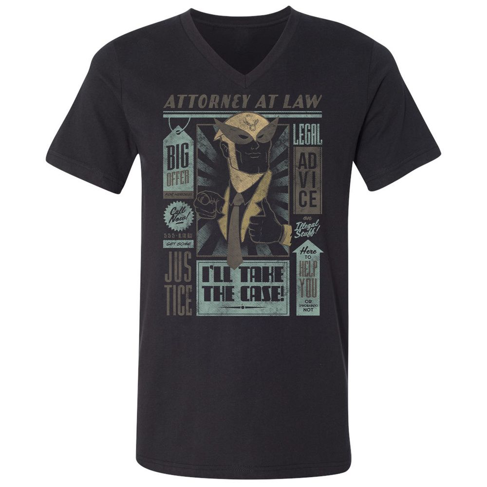 Unisex V-Neck T-Shirt - 7T4FBEZ7 - Black - 16