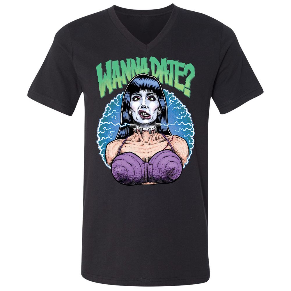 Unisex V-Neck T-Shirt - EXBFK38C - Black - 16