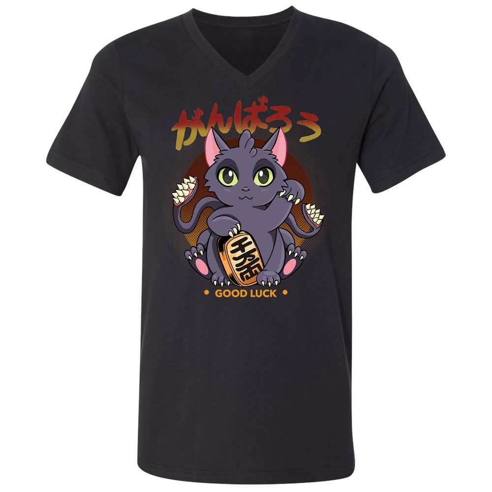 Unisex V-Neck T-Shirt - Z8XMDYM5 - Black - 16