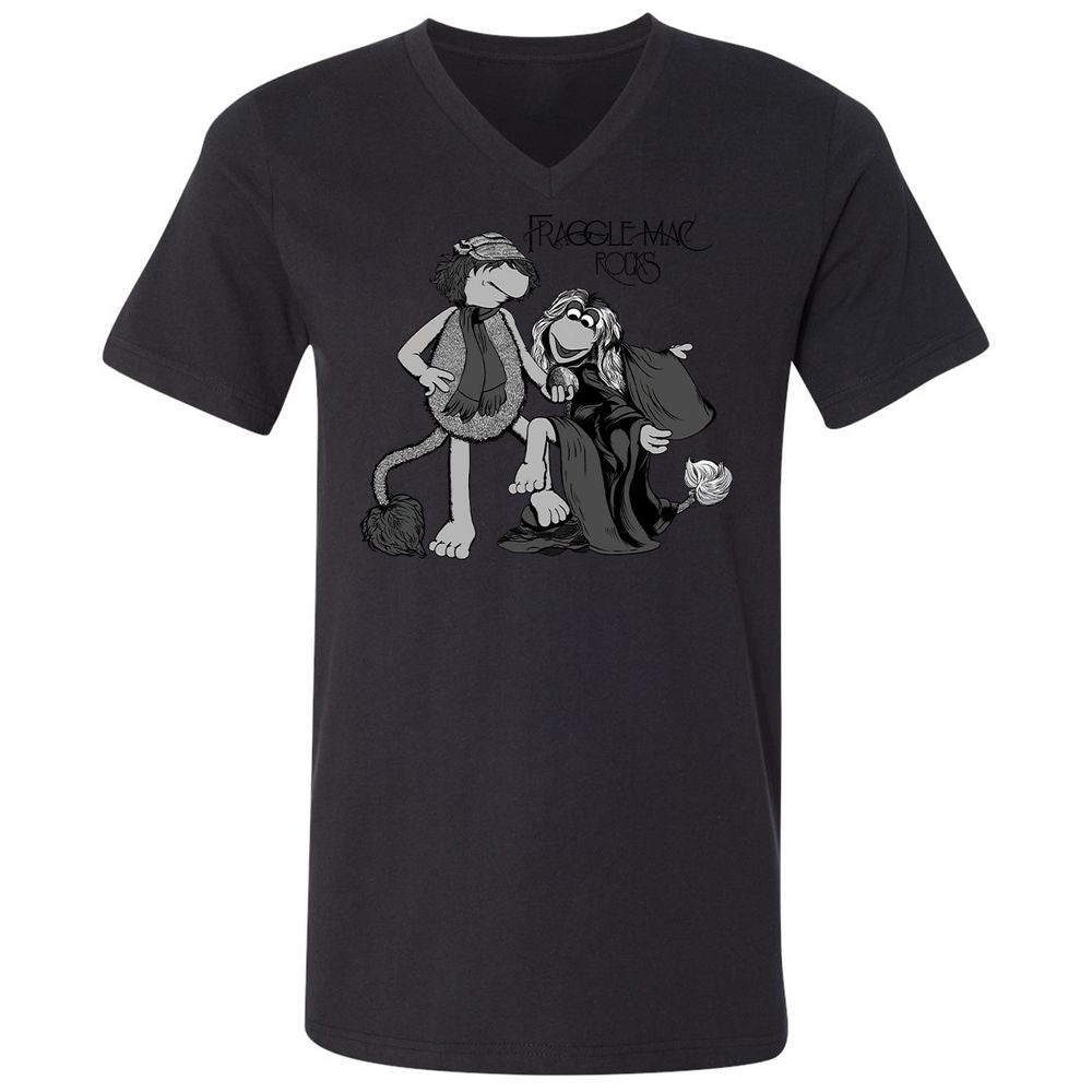 Unisex V-Neck T-Shirt - TBAC4MLE - Black - 16
