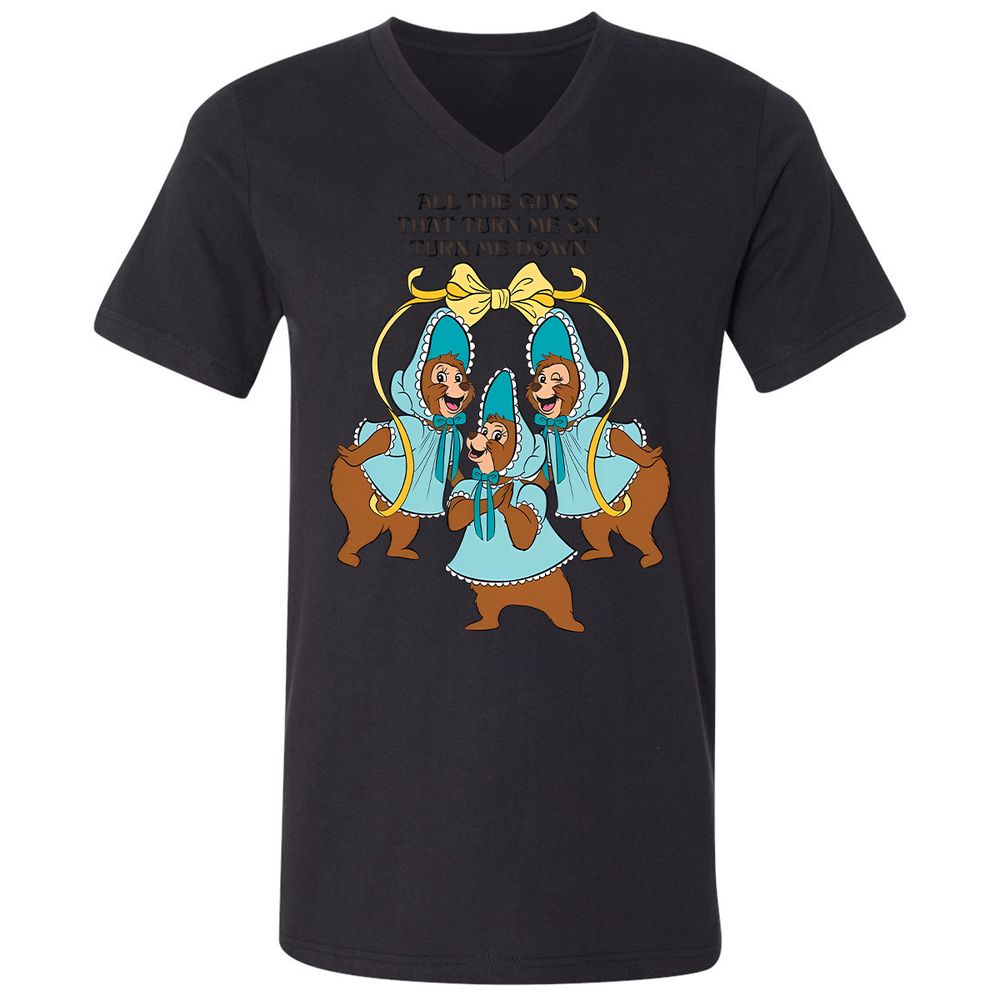 Unisex V-Neck T-Shirt - 7X4QUY5R - Black - 16