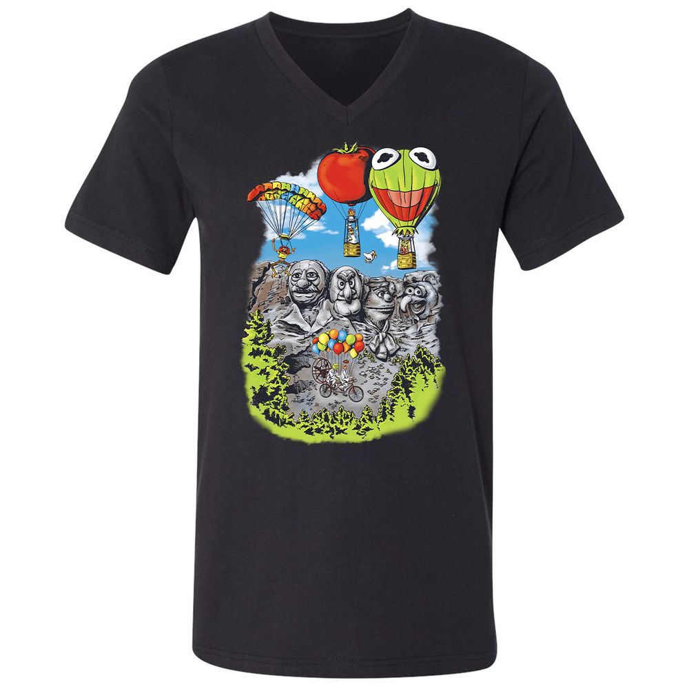Unisex V-Neck T-Shirt - B6W3USD2 - Black - 16