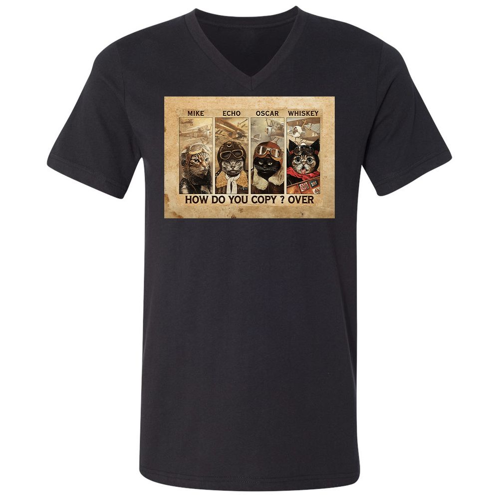 Unisex V-Neck T-Shirt - JG54EHYX - Black - 16