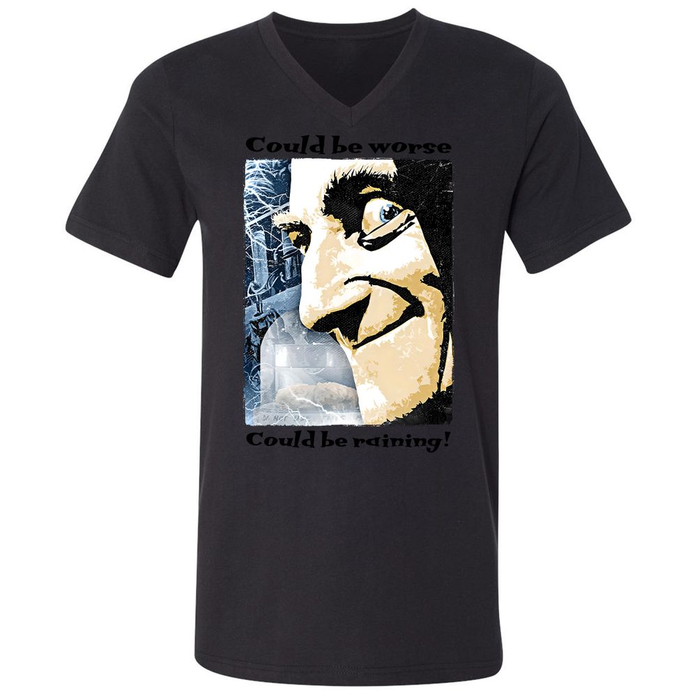 Unisex V-Neck T-Shirt - 1XJ32HF3 - Black - 16