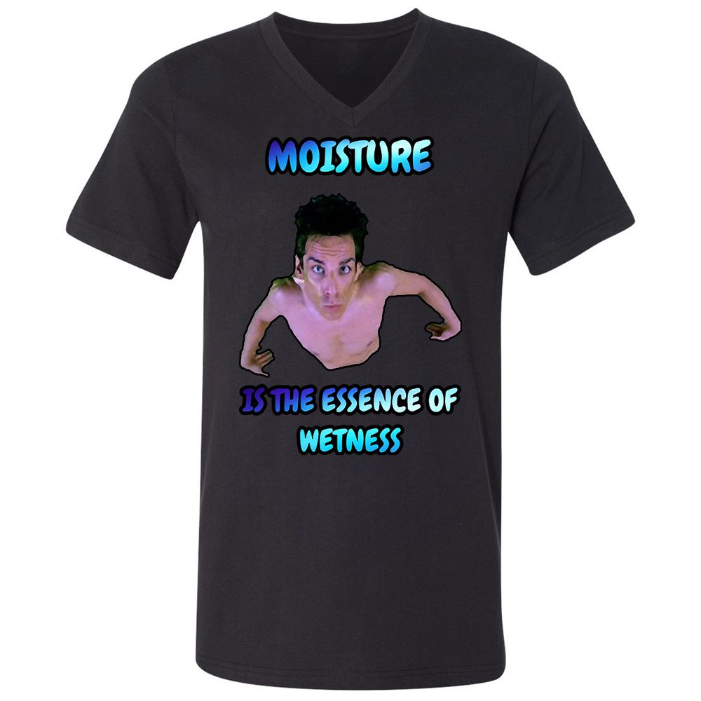 Unisex V-Neck T-Shirt - QHJ8X2E3 - Black - 16