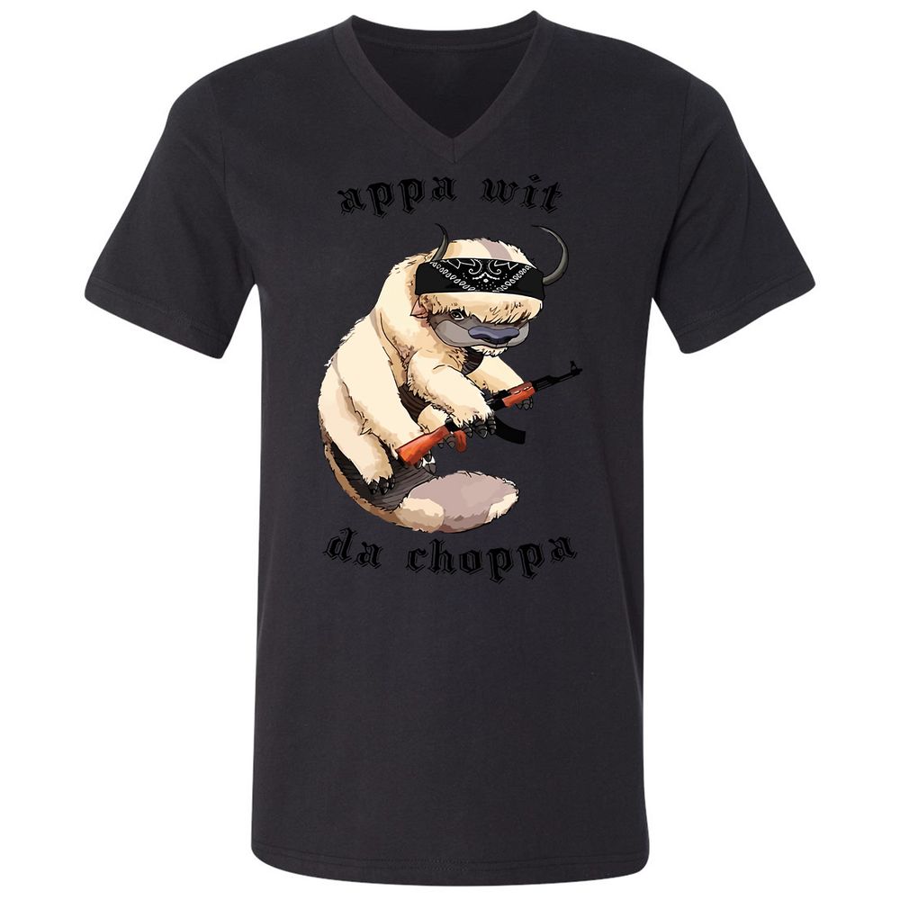 Unisex V-Neck T-Shirt - HJMVTPTS - Black - 16