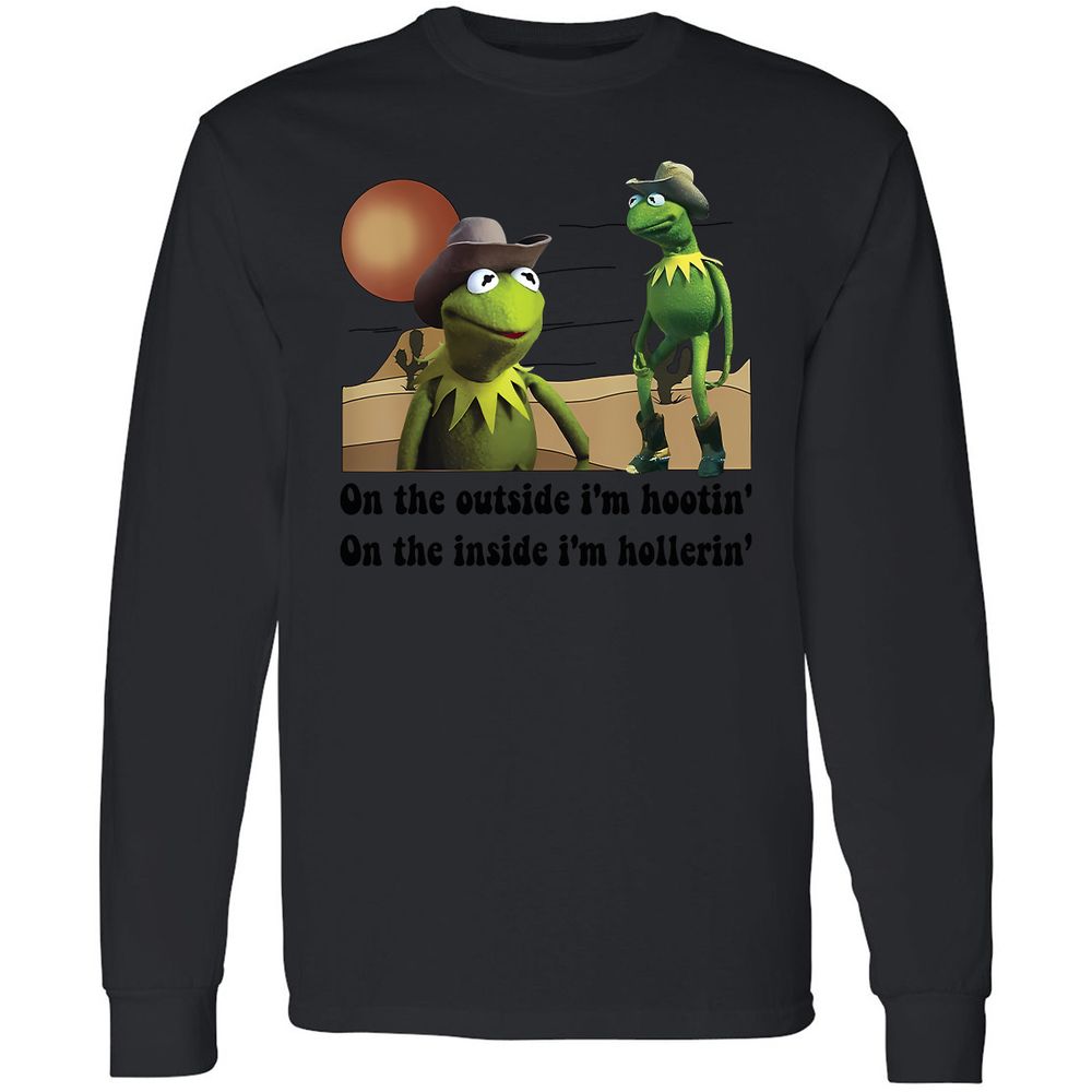 On the outside I'm hootin on the inside I'm hollerin - Black - 16