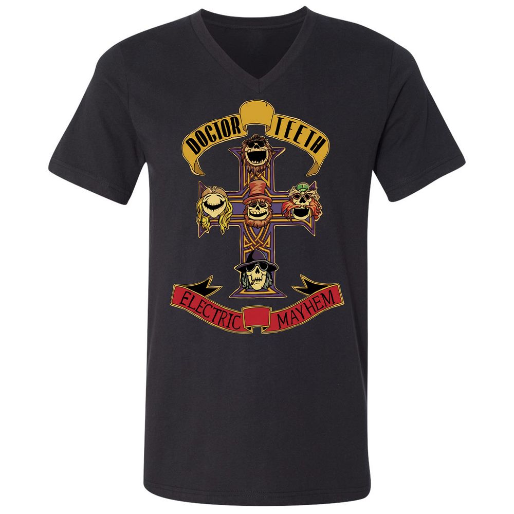 Unisex V-Neck T-Shirt - FYJ7Z9G5 - Black - 16