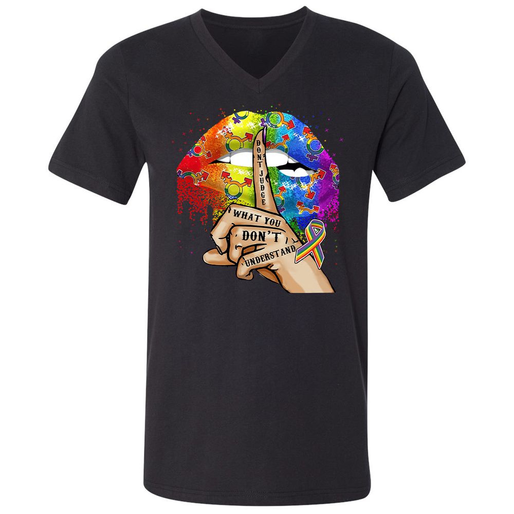 Unisex V-Neck T-Shirt - 5KLQ7T4Z - Black - 16