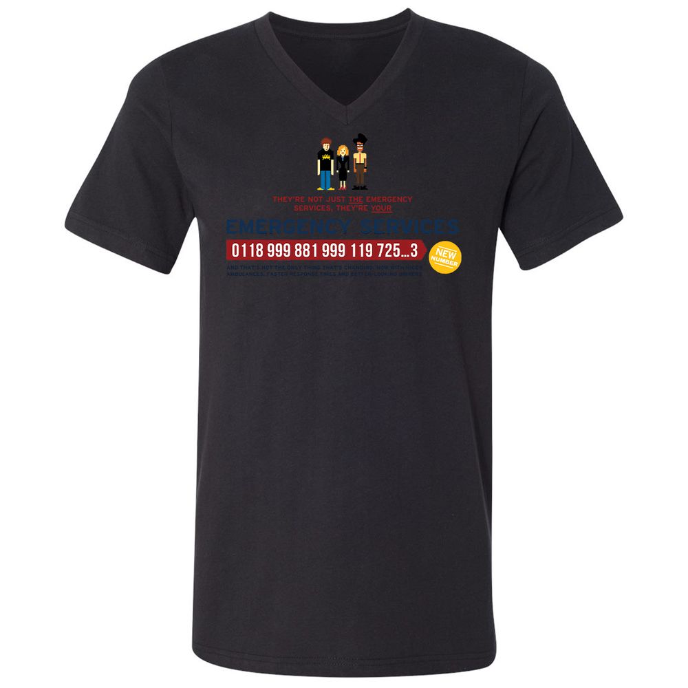 Unisex V-Neck T-Shirt - HCY3WCCL - Black - 16