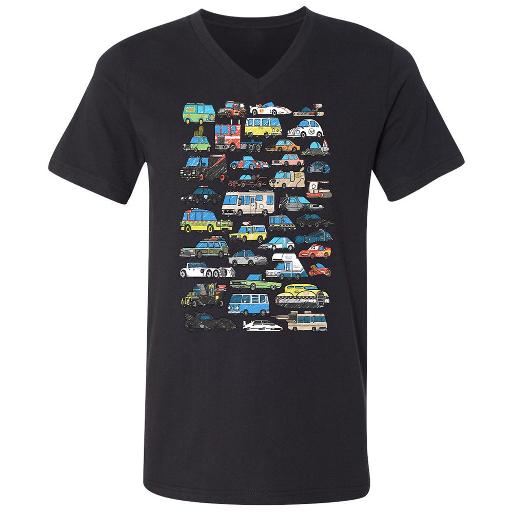 Unisex V-Neck T-Shirt - F18XRGU3 - Black - 16