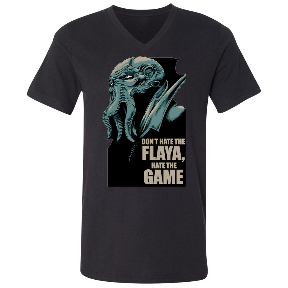 Unisex V-Neck T-Shirt - TU2GQBVR - Black - 16