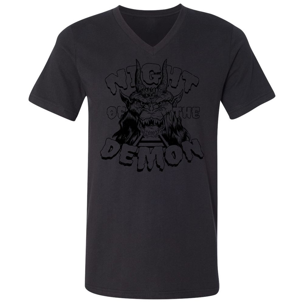 Unisex V-Neck T-Shirt - B6MJF9XZ - Black - 16