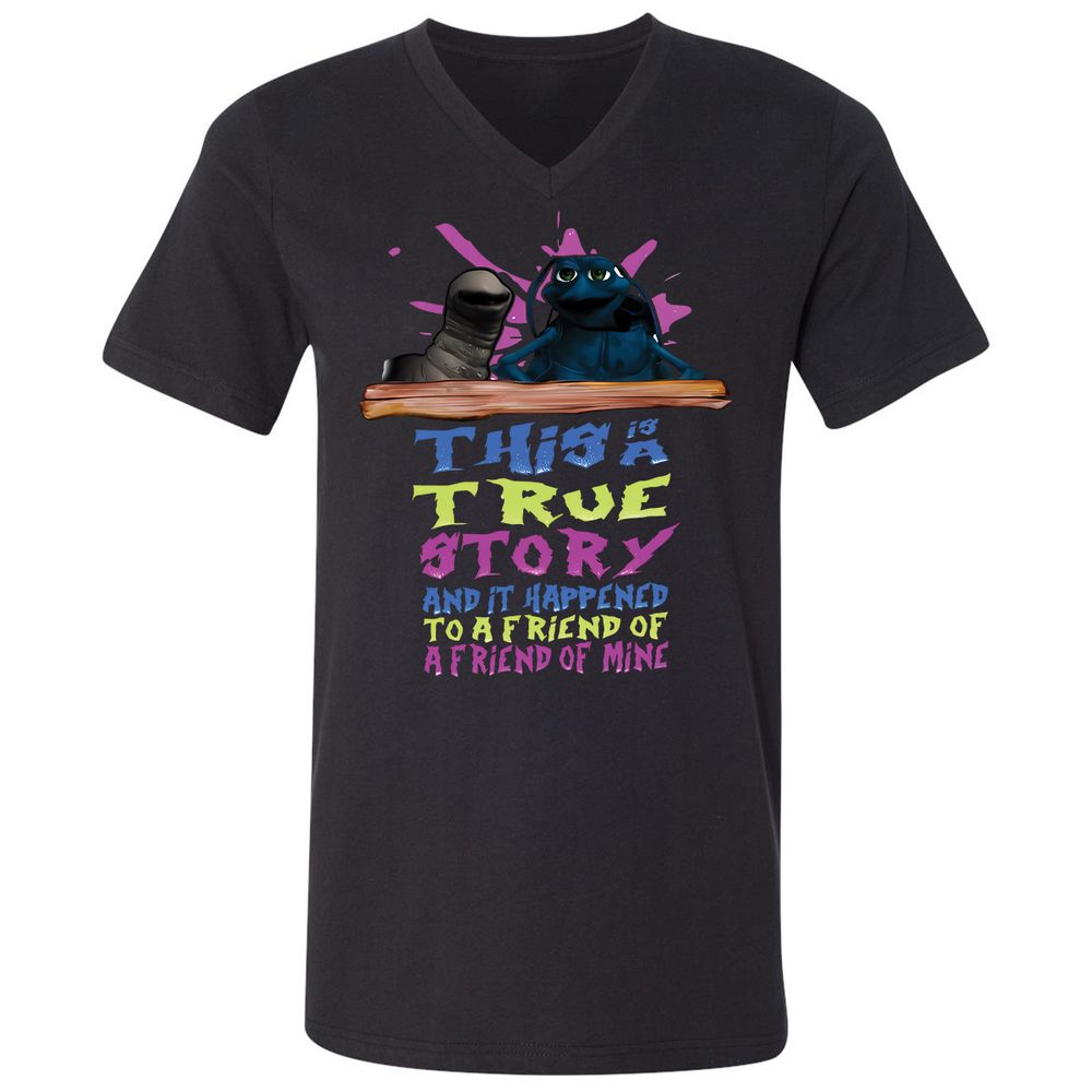 Unisex V-Neck T-Shirt - 7TCR9JVV - Black - 16