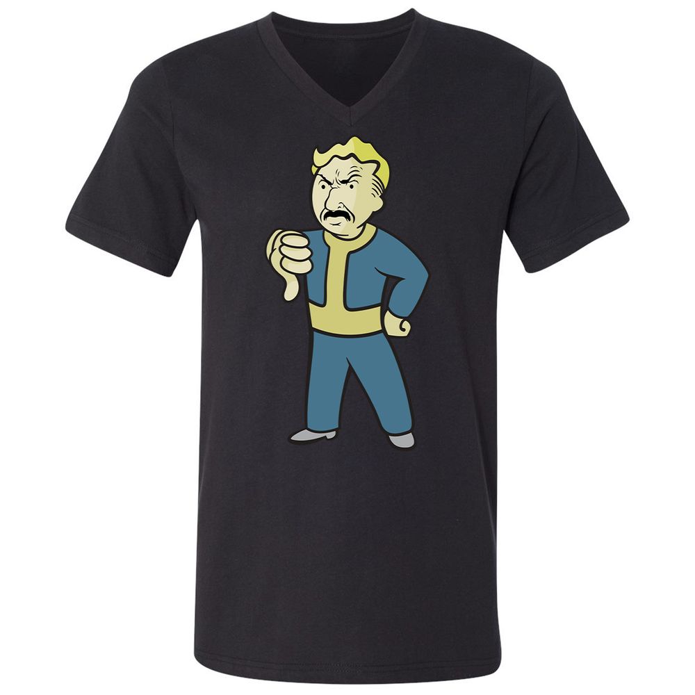 Unisex V-Neck T-Shirt - FAE1TUGU - Black - 16