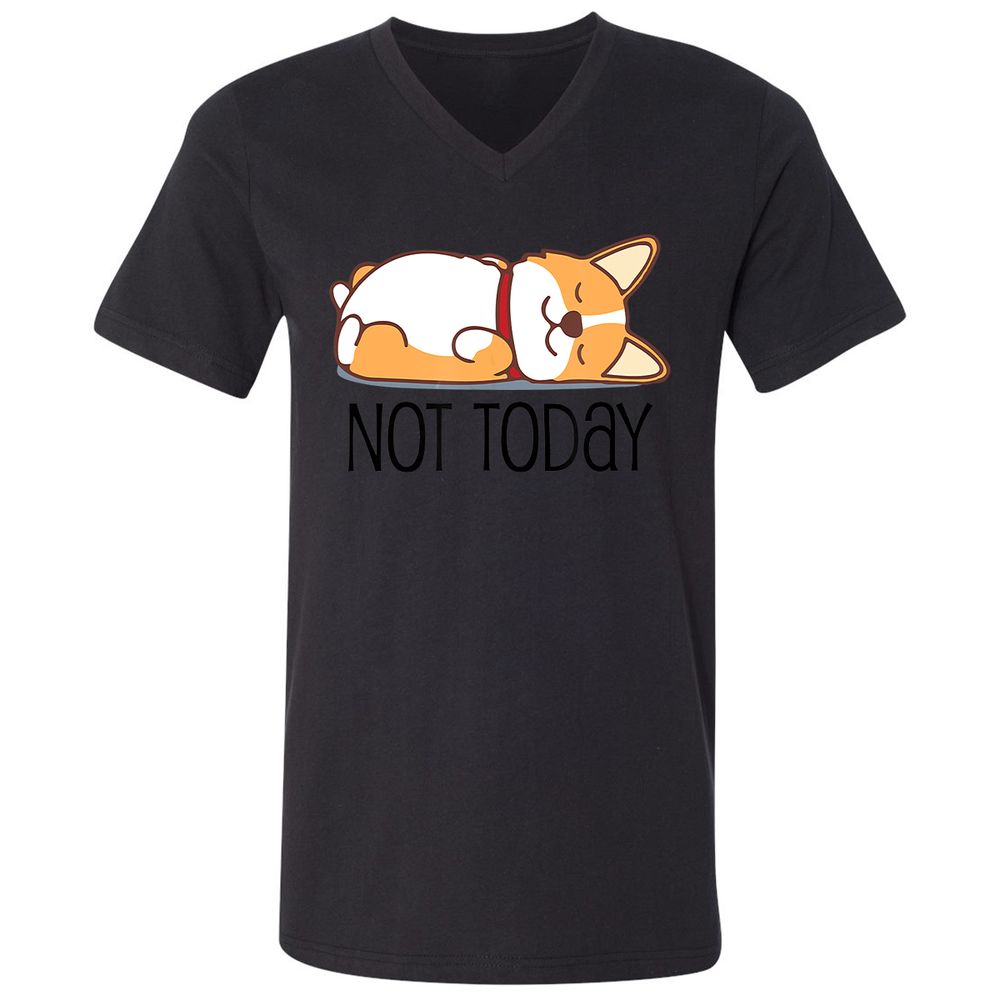 Unisex V-Neck T-Shirt - X984QRCB - Black - 16