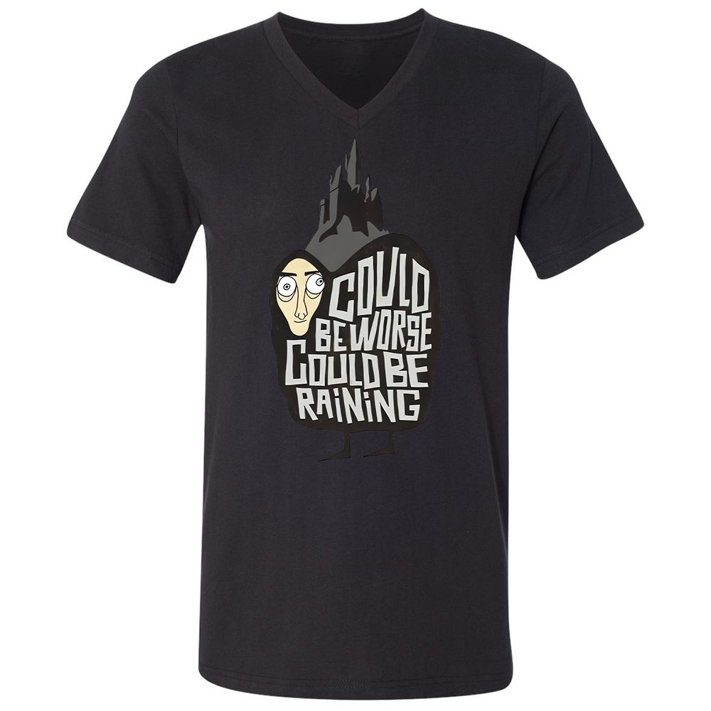 Unisex V-Neck T-Shirt - RCLJ9FN7 - Black - 16