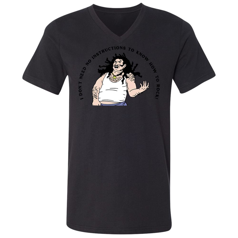 Unisex V-Neck T-Shirt - Y5BYVVDJ - Black - 16