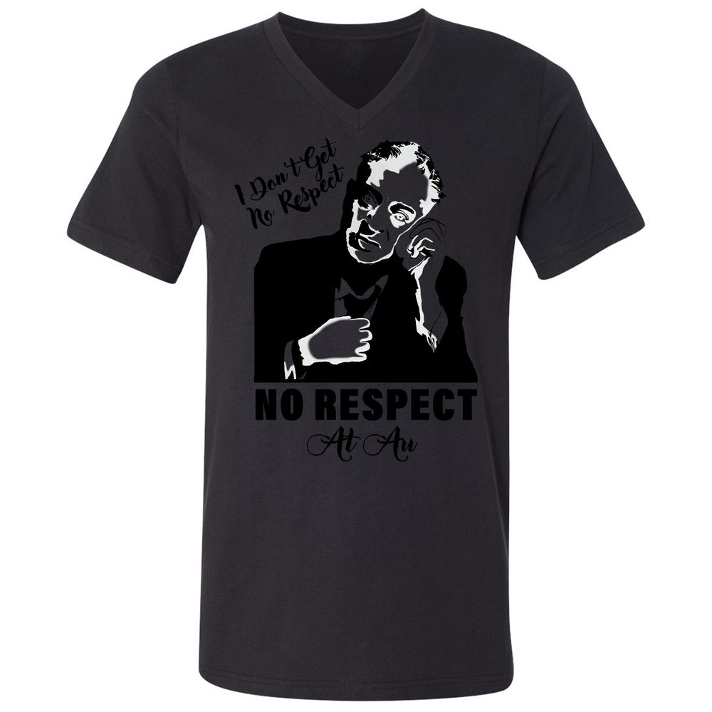 Unisex V-Neck T-Shirt - CRQJ9GZ1 - Black - 16