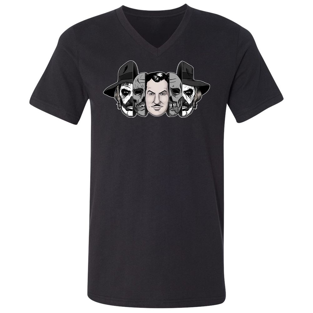 Unisex V-Neck T-Shirt - 6FP1JHYT - Black - 16