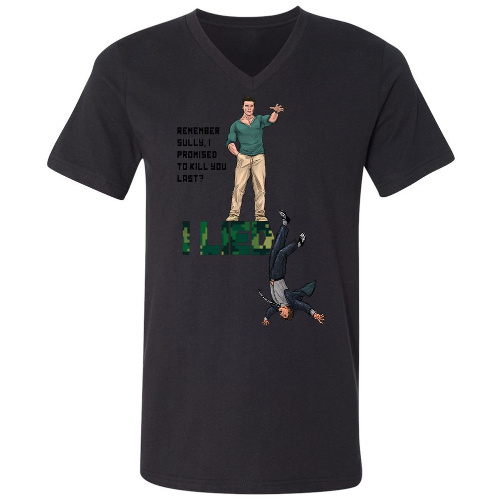 Unisex V-Neck T-Shirt - ZRLKWMX3 - Black - 16