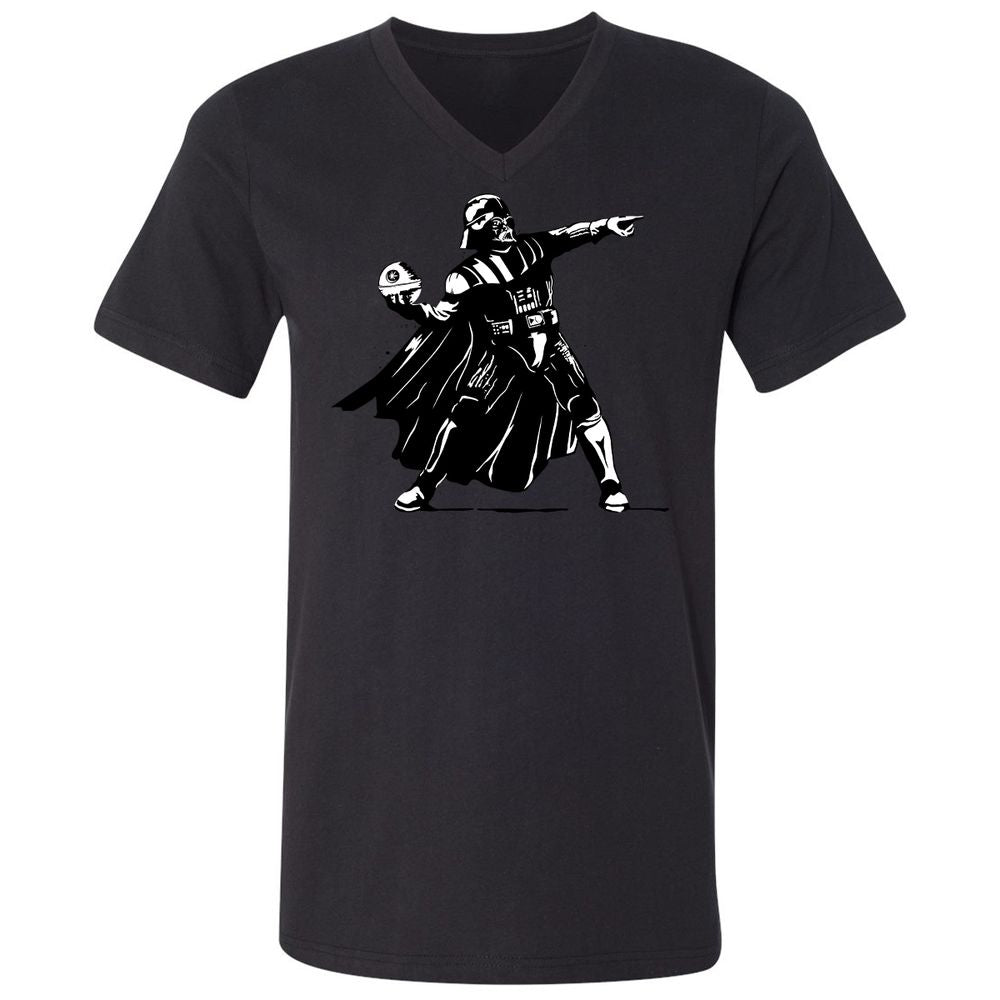 Unisex V-Neck T-Shirt - B81SR4X9 - Black - 16