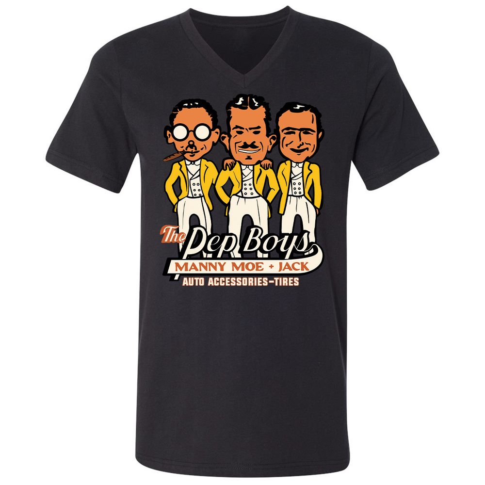 Unisex V-Neck T-Shirt - YRQFMUNR - Black - 16