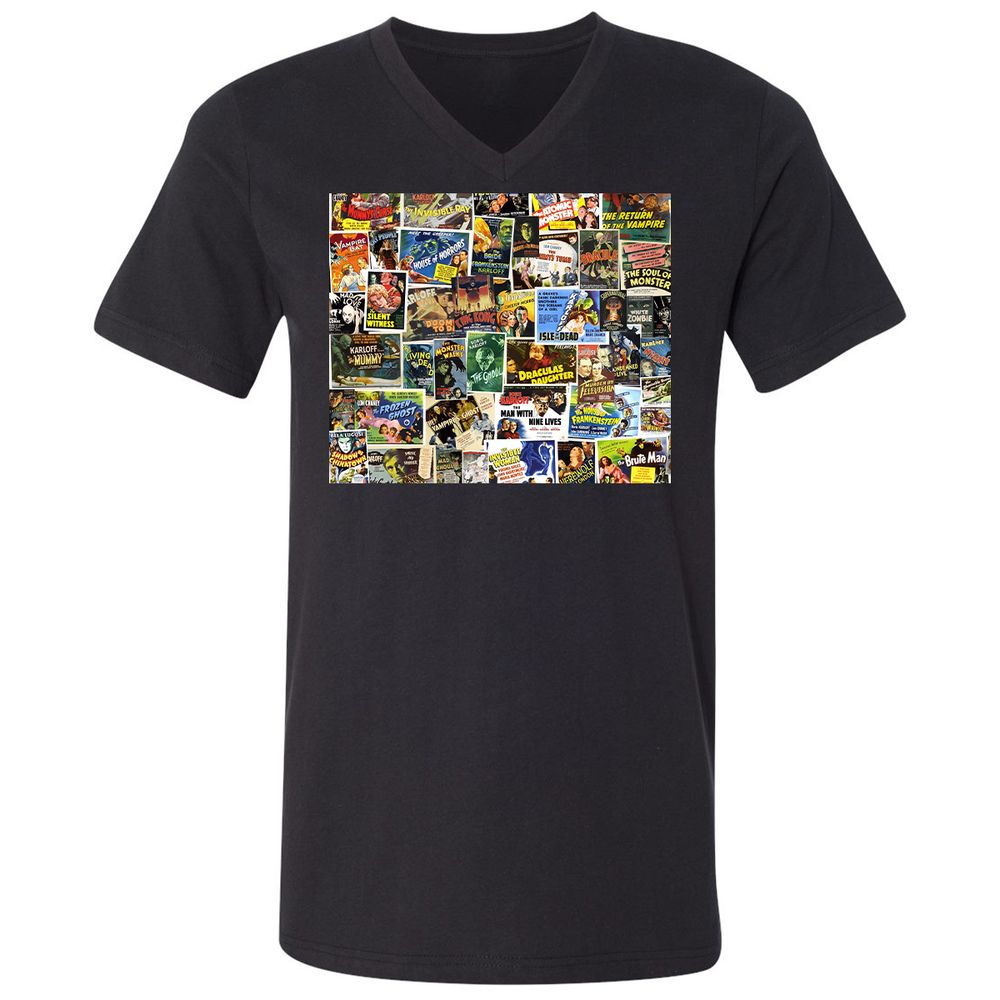 Unisex V-Neck T-Shirt - ZB6U65SP - Black - 16