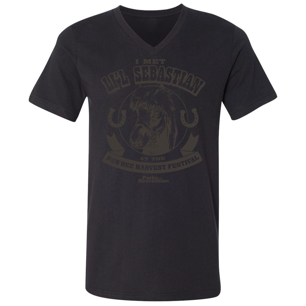 Unisex V-Neck T-Shirt - QMHL7322 - Black - 16