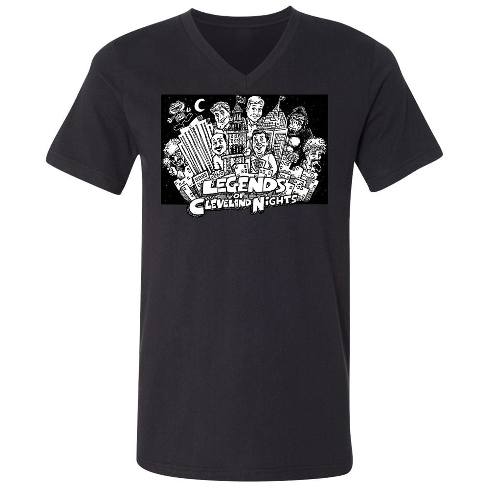 Unisex V-Neck T-Shirt - CF9N6H2R - Black - 16