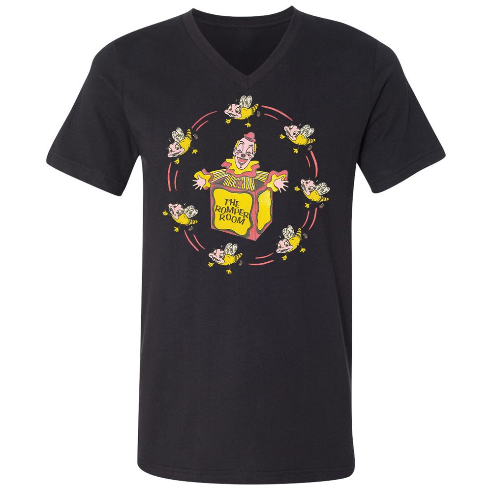 Unisex V-Neck T-Shirt - RL14QXK4 - Black - 16