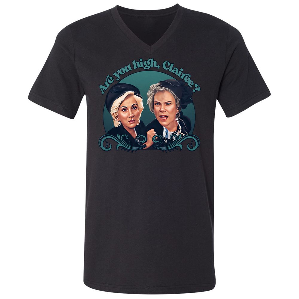 Unisex V-Neck T-Shirt - Q7DRMYXD - Black - 16