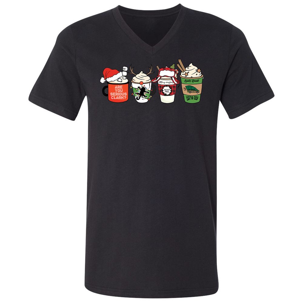 Unisex V-Neck T-Shirt - DUD7N2R2 - Black - 16