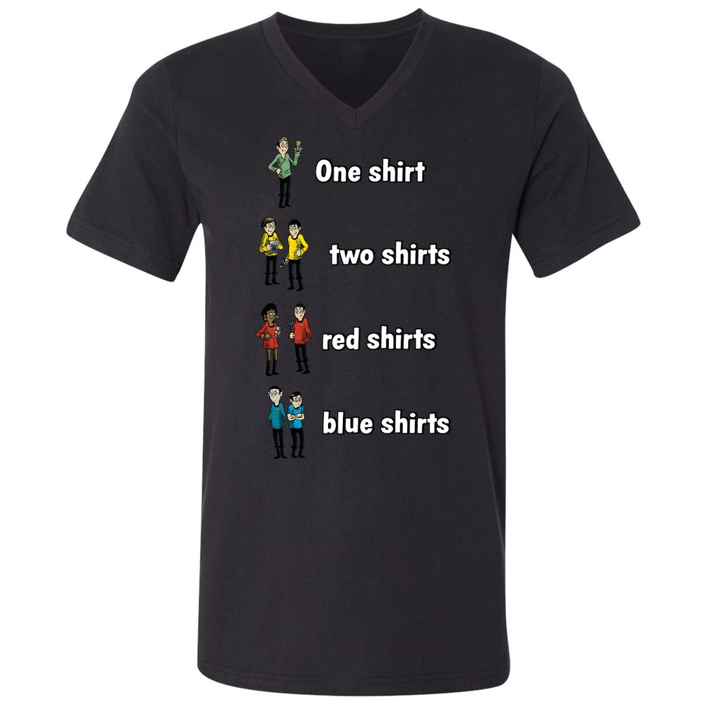 Unisex V-Neck T-Shirt - W339ZALK - Black - 16