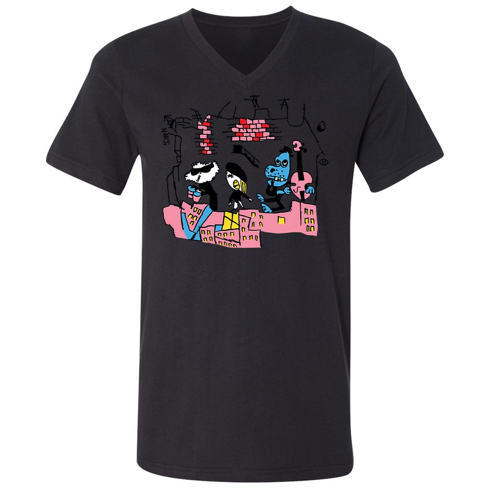 Unisex V-Neck T-Shirt - 33CYGVP8 - Black - 16