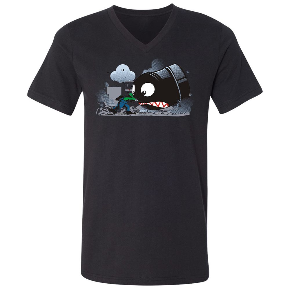 Unisex V-Neck T-Shirt - 7DYS8K68 - Black - 16