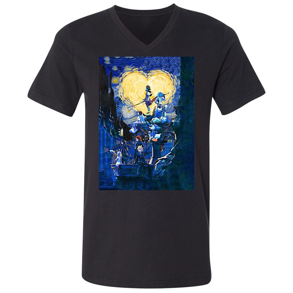 Unisex V-Neck T-Shirt - QRDMQX8G - Black - 16