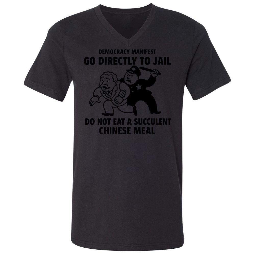 Unisex V-Neck T-Shirt - T5Y4XNMA - Black - 16