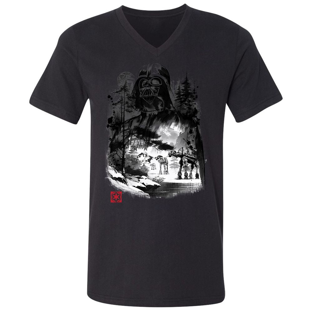 Unisex V-Neck T-Shirt - ZC1TVGQ6 - Black - 16