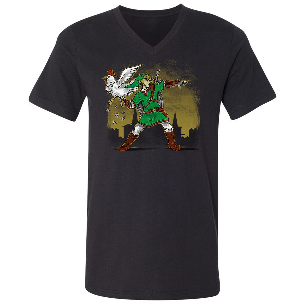 Unisex V-Neck T-Shirt - 22X2TYXZ - Black - 16
