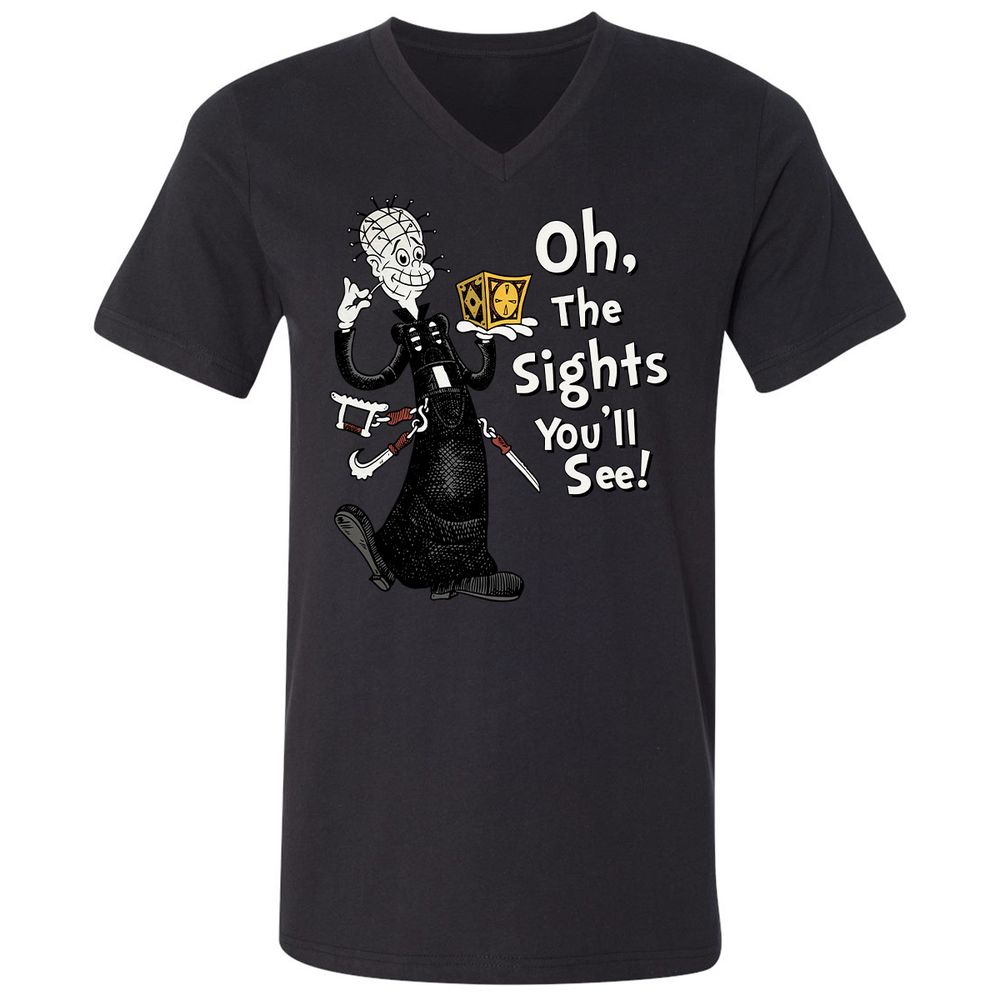 Unisex V-Neck T-Shirt - 8AATKQXT - Black - 16