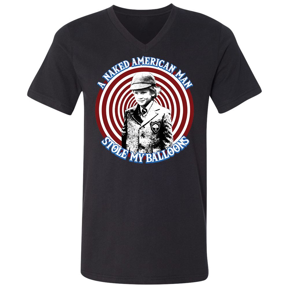 Unisex V-Neck T-Shirt - 4D6L6H9G - Black - 16