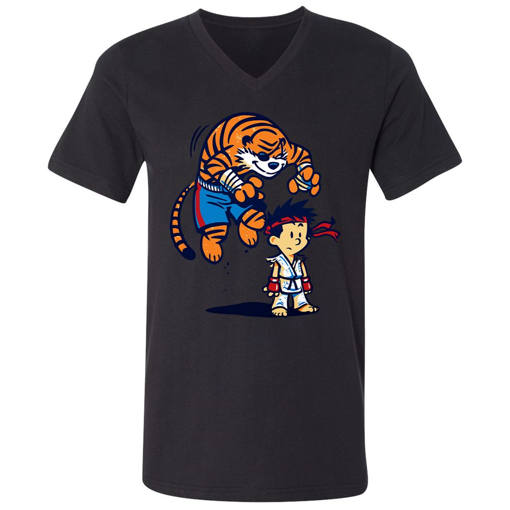 Unisex V-Neck T-Shirt - 673WXYNT - Black - 16