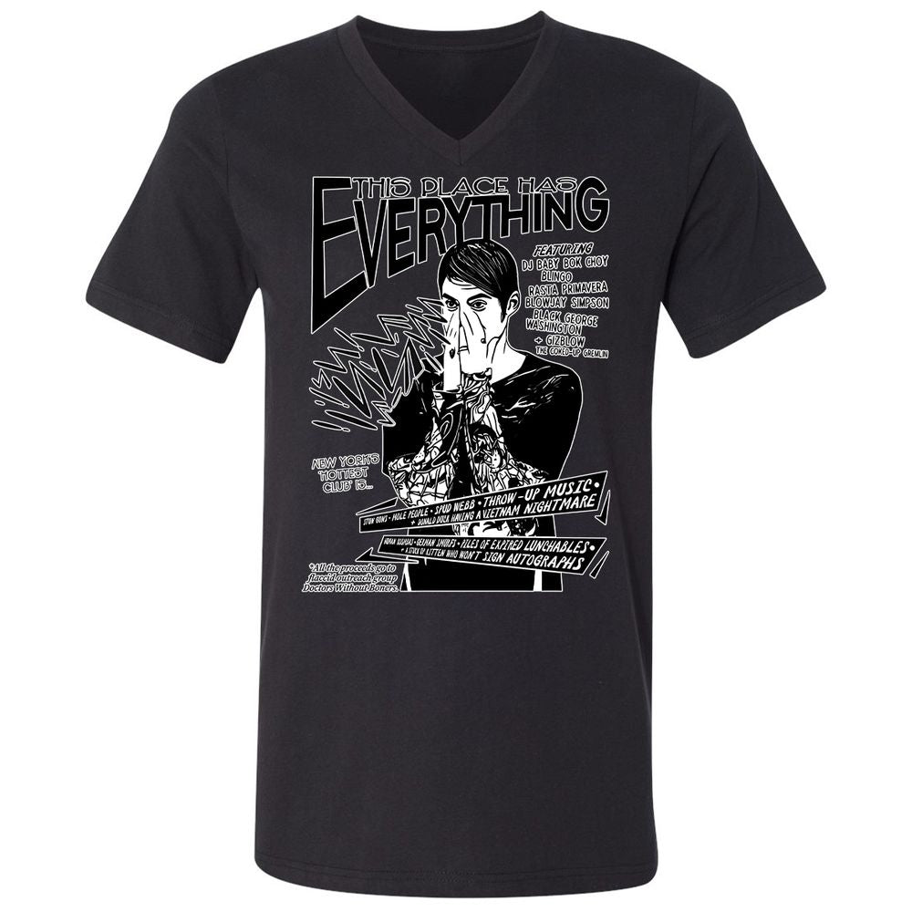 Unisex V-Neck T-Shirt - Z6T49YAR - Black - 16