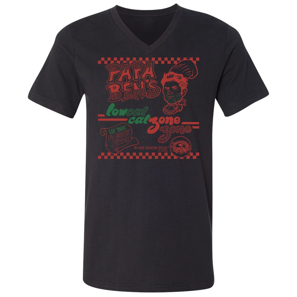 Unisex V-Neck T-Shirt - XF9QK8H6 - Black - 16