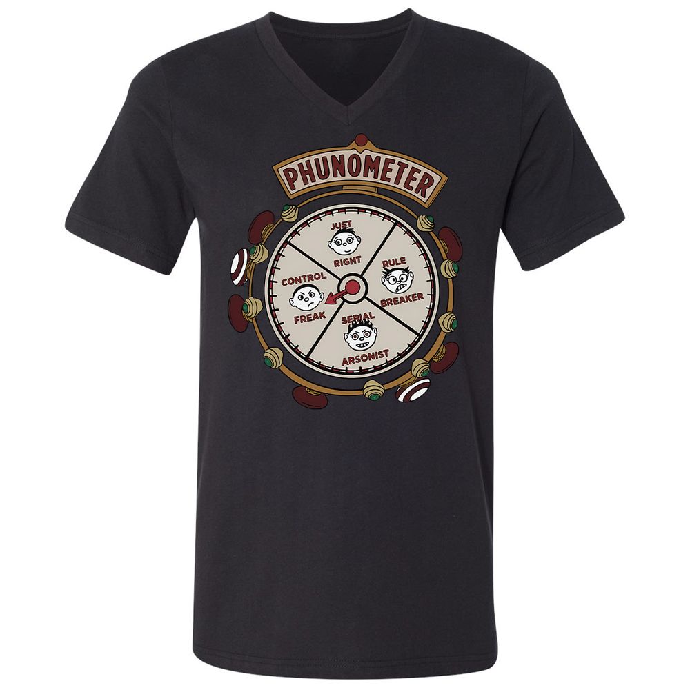 Unisex V-Neck T-Shirt - Q6VCS1Z4 - Black - 16