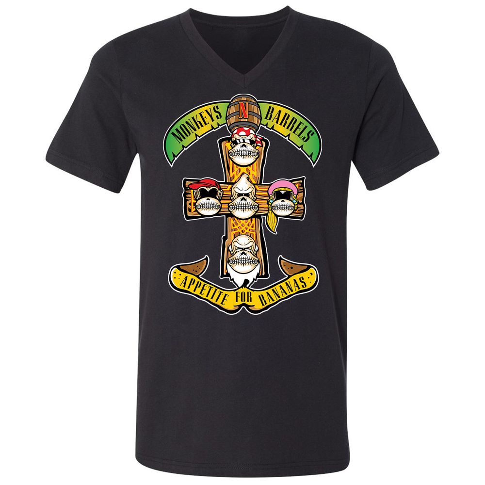 Unisex V-Neck T-Shirt - SQ2WY1PF - Black - 16