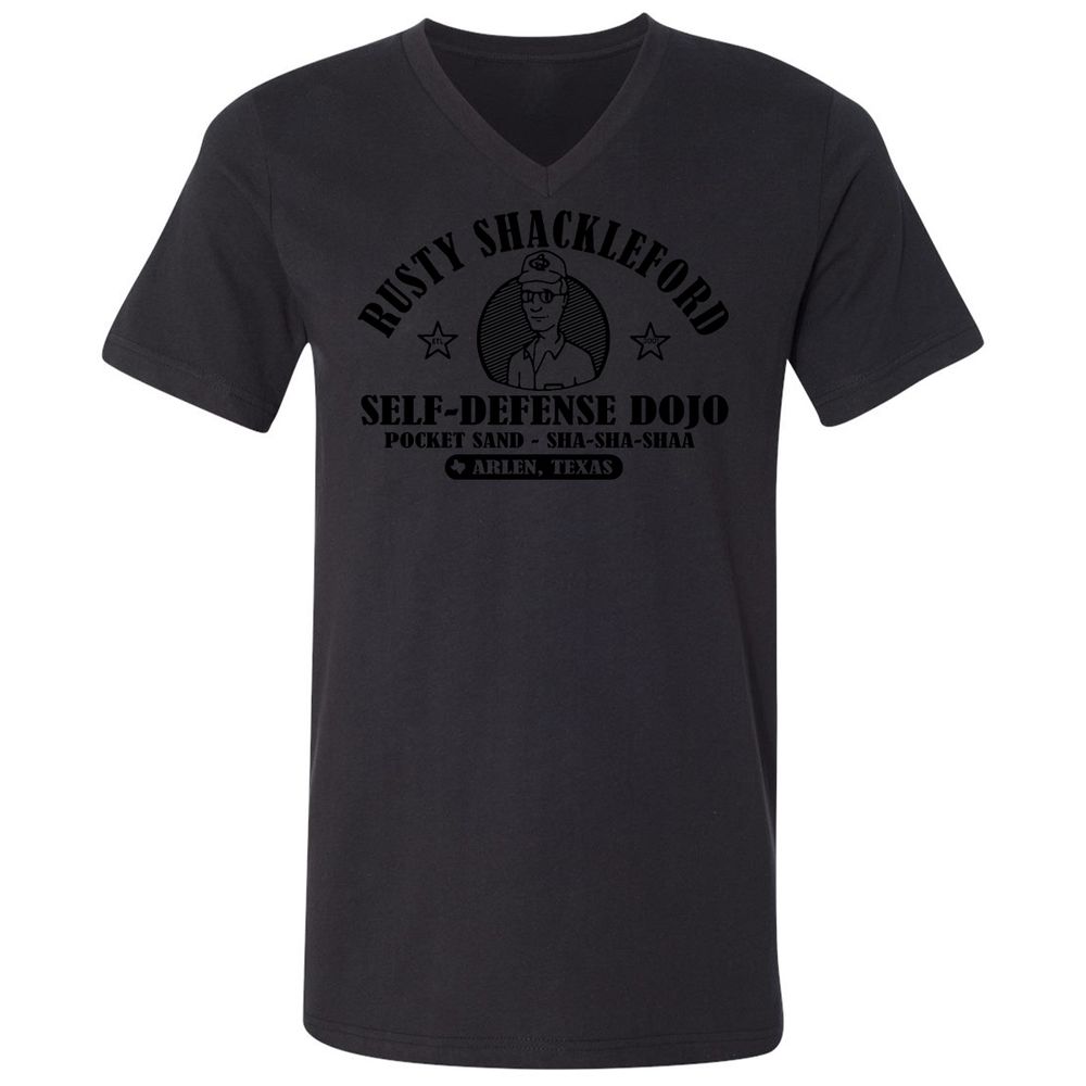 Unisex V-Neck T-Shirt - X6S7QM6B - Black - 16